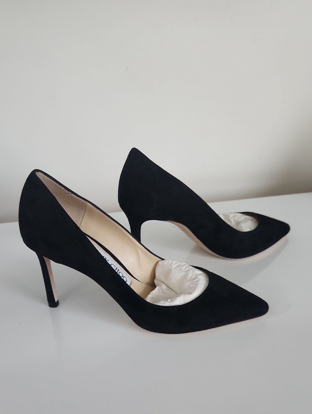 Jimmy Choo Romy 85mm Black Suede Pointed Pumps - Picture 5 of 15